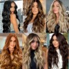 Extensiones De Cabello De Pelo Ondulado Cortinas Clip 6 Pzs