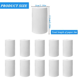 10 Rolls of Thermal Paper for Children's Camera and Mini Printer, White Charging Paper for Children's Instant Camera, BPA-Free Printing Paper, Refill Paper, Thermal Printer, High-Quality (57 mm x 30