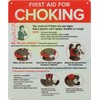 NYC RESTURANT SIGN- FIRST AID FOR CHOKING SIGN 7x10(WHITE, REFLECTIVE,ALUMINIUM-RUST