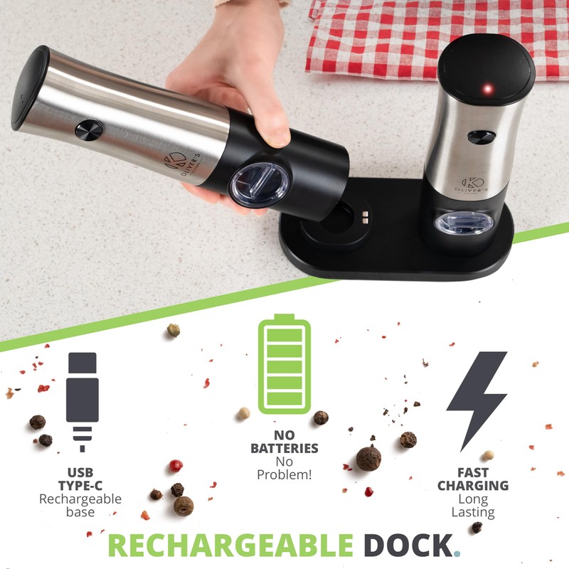 Oliver's Kitchen ® Electric Salt and Pepper Grinders - No