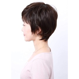 igennki Natural Black Human Hair Synthetic Blends Wig For Asian Women IU7162XH-N2 (Natural Black)