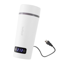 balbali Dual Voltage Travel Kettle 100-250V - 12oz Portable Water Boiler/Warmer/Heater for Boiling Water - 4 Preset Temperature Control Portable Tea Kettle Electric Travel - White