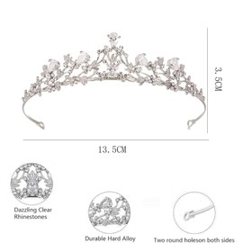 SSyang Crown Princess Girls Women's Tiara Crown Crystal Tiaras Silver Princess Crown Elegant Queen Bridal Jewelery Rhinestone Headband Gift Hair Accessories for Women Wedding Dance Party (Silver)
