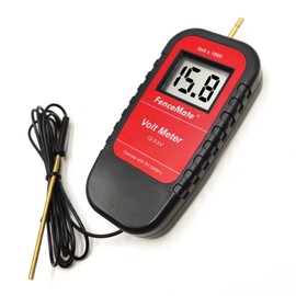 FenceMate Digital Voltage Meter for Electric Fence, Range up to 19,900 V (19.9 kV), Fence Voltage Tester with Large LCD Display, Automatic On/Off, Grounding Included