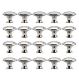Cabinet Door Knobs Stainless Steel Brushed Pull Handle Round Mushroom Shape 30mm with Screws for Kitchen Bathroom Bedroom Silver (20PCS)
