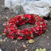 18" Red Poppy Wreath Wooden Artificial Christmas Winter Memorial Grave