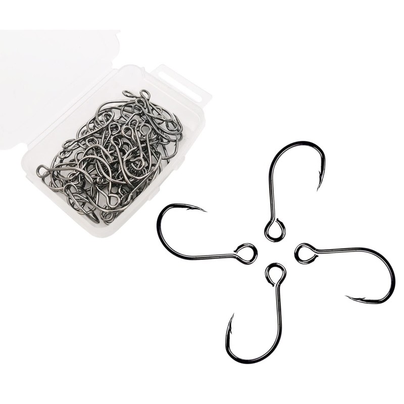 Inline Single Hook for Fishing Lure: 50pcs/Box Large Eye Fishing