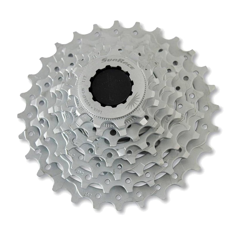 SUNRACE Cassette de Piñones Ruta CSR86 8P 11/23D Nickel Plata