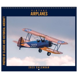 Asgard Press 2025 Vintage Airplanes Wall Calendar, 16 Months, Frame-Ready Color Photos, 14”x24” (Size When Open)