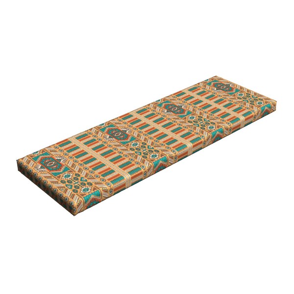 Ambesonne Tribal Bench Cushion, Secret Tribe Pattern in Bohemian Style, Standard Size Foam Pad with Decorative Fabric Cover, 45" x 15" x 2", Apricot Orange