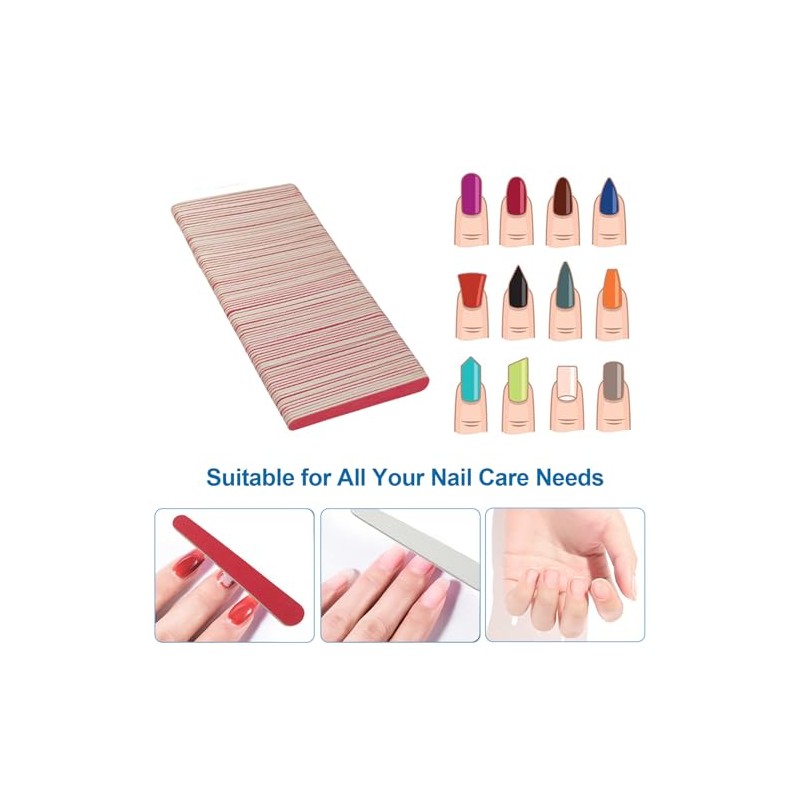 Mini limas de uñas (paquete de 100), grano 180/240, lima