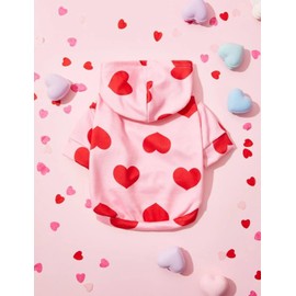 Genérico Sudadera para Perros pequeño y medianos con Motivo de Corazones, San Valentín (Medium)