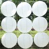 Lanito Paper Lanterns, White Obon Lanterns, Round Plain, Paper Lanterns,
