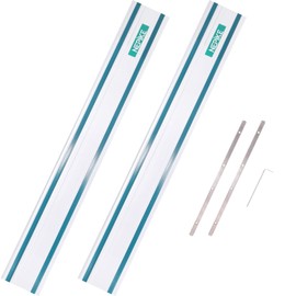 194368-5 110" Track Saw Guide Rail Kit for Makita or Festool Track Saws - 2x55" Aluminum Rails with Anti-Slip Bar & Connectors, Heavy-Duty Track Saw Guide Rail System for Woodworking Projects