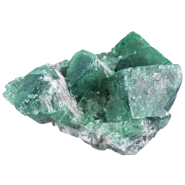 Nupuyai Nupuyai Natural Green Fluorite Crystal Cluster, Irregular Rough Fluorite