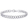 925 Sterling Silver Cuban Link Chain Bracelet for Women,Dainty White