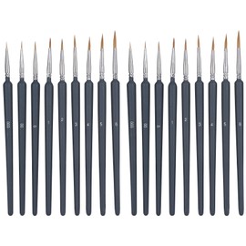 Pssopp 2 Juegos de Pinceles de Pintura con Micro Detalles, 9 tamaños de Pinceles de Pintura de Artista en Miniatura Fina, Pincel de Pelo de Lobo para Juego de Pintura al óleo de Arte Gouache