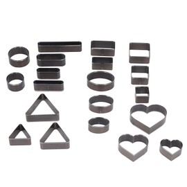 20PCS Leather Die Cutter Round Quadrate Hearts Leather Cutting Dies High Carbon Steel Punching Die Set for Cut Leather