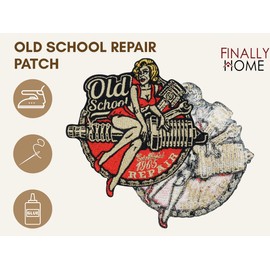 Finally Home Old School Repair Biker Patch for Leather Coats | Motorcycle Cowl Patches, Women Iron-On Patches, Screws Motorcycle Patches, Patches for Men