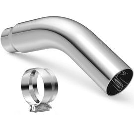 4 inch Diesel Exhaust, Exhaust Pipe Tip Elbow with a Clamp. 4'' Inlet 6'' Outlet 23'' Long chrome exhaust tips