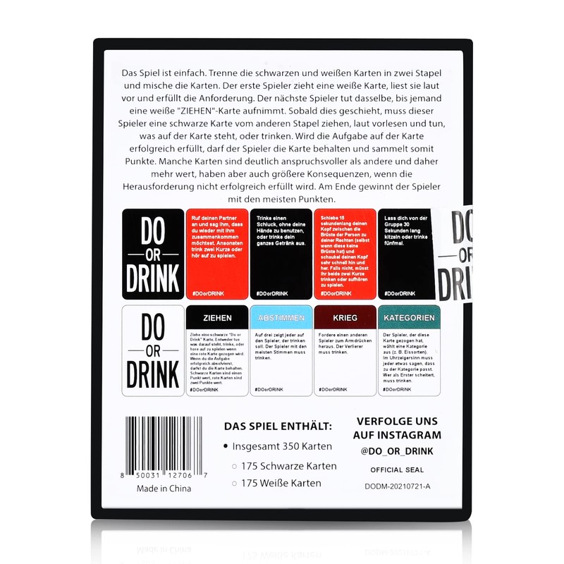 Do or Drink German Edition - Drinking Game from the