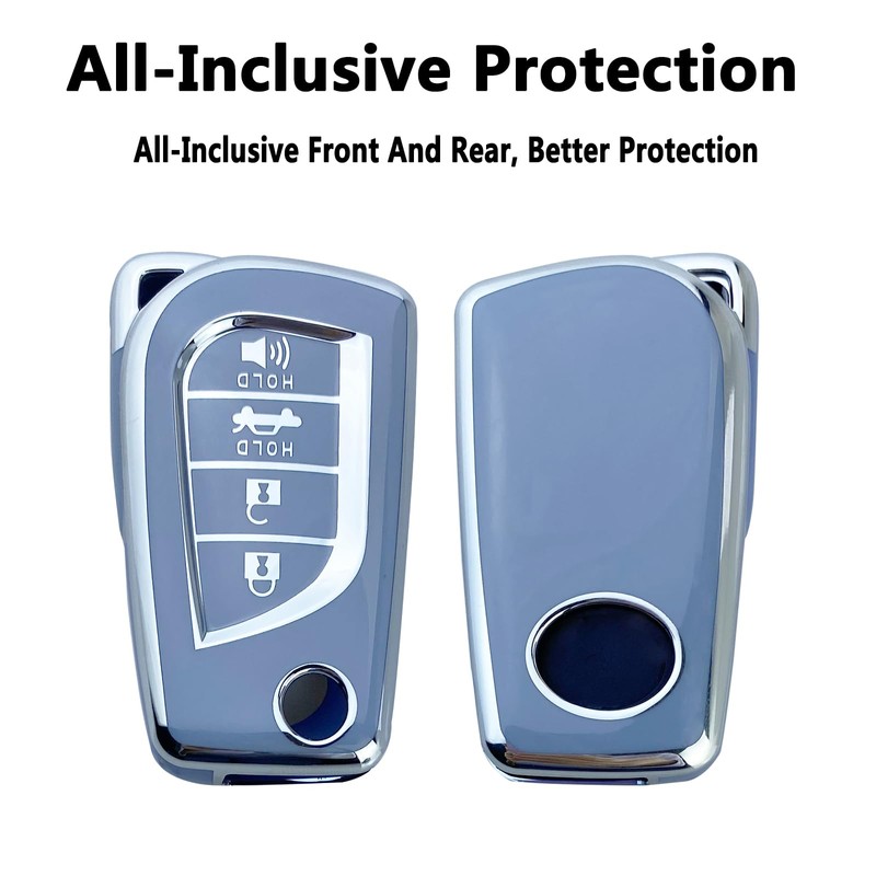 Yuebutor Key Fob Cover Case Compatible with Toyota Camry RAV4