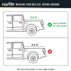 FeeTUO Soft Roll-Up Tonneau Cover Truck Bed for 2016-2023 Tacoma 5FT/60.5inch |for Models with or Without The Deck Rail System|