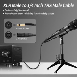 Sound harbor XLR to 1/4 inch Cable 3.3 feet,TRS 6.35mm to XLR Male Jack - Soft PVC Balanced Patch Cable