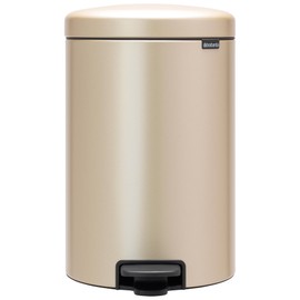 Brabantia NewIcon Pedal Bin 20L (Metallic Gold) Soft-Closure Rubbish Bin with Removable Inner Bucket + Free Bin Bags