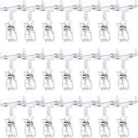 50 Pieces Plastic Sign Holder Clip Clear Food Signs Clip Swivel Price Signs Clip Rotatable Price Rack Shelf Clips Plastic for Sign Merchandise Sign Clip Double Display Clips for Retail Baskets Cards