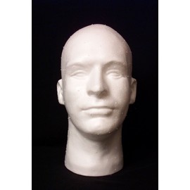 Male Mannequin White Styrofoam Head by foam head