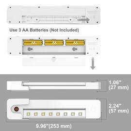 BIGLIGHT Under Counter Light Battery Operated, Dimmable Closet Light with Remote and Timer, Wireless Under Cabinet Lighting, Stick on Lights for Pantry Wardrobe Shelf, Warm White, 10 Inch