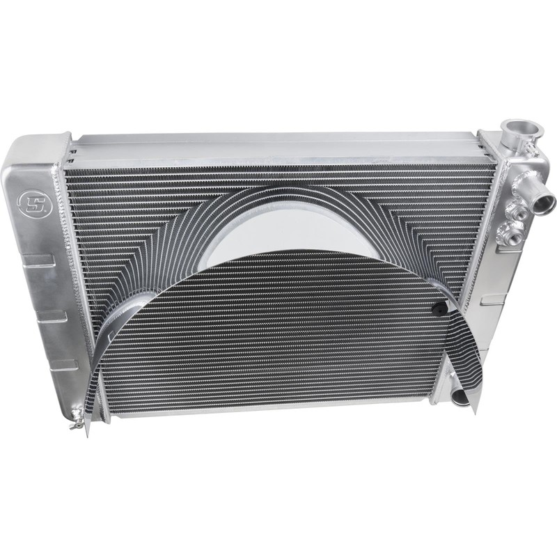 Universal Chrome Radiator Cooling Fan Shroud, 5-1/2 Wide