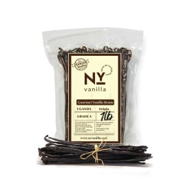 NY Vanilla Whole Vanilla Beans – Fresh Grade A Vanilla Pods for Baking & Homemade Extract - One Pound Vanilla Beans