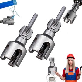 Pipe Thread Cutting Tool, Integrated Internal & External Threading Tool for Electric Drills, PVC Pipe Threader Kit with Rethreading Function, Compatible with 1/2" & 3/4" (DN15/DN20) Pipes (1/2"+ 3/4")