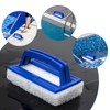 2 Stück Pool Schwamm Bürsten, Pool Randreiniger, Blau Mit Griff