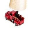 YCHTEWY-Unique Rustic Red Vintage Truck USB Table Lamp with Burlap