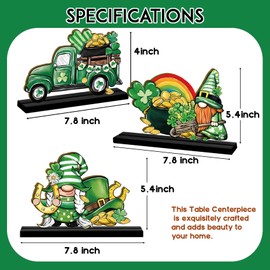 St Patricks Day Tabletop Centerpiece Signs St Patrick’s Day Wooden Table Sign Ireland Shamrock Wooden Sign Table Decor St.Patrick’s Day Decorations for Home Party
