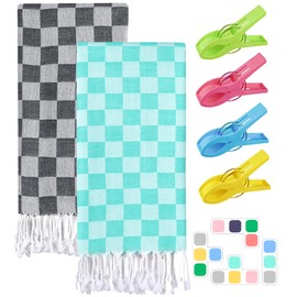 2 Packs Turkish Beach Vacation Essentials Towel Blanket Bath Pool Towels Oversized Quick Dry Sand Proof Vacation Accessories Women Travel Must Haves Alaska Ship Cruise Stuff Adult Airplane Flying
