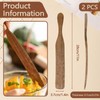 Roucerlin 11" Skinny Wooden Spurtle, Acacia Wood Bread Sourdough Spatula,