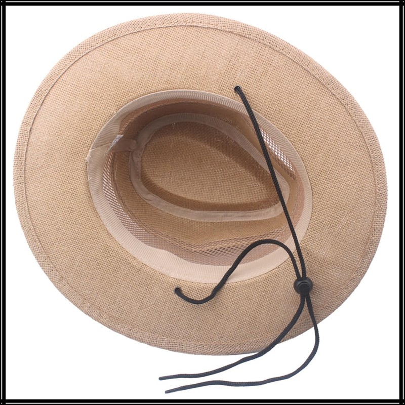 White Fang CZ887 Men's Flat Straw Hat, Breathable, Sunscreen, Lightweight,
