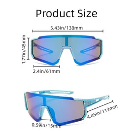 TOFBS Children's Sports Sunglasses, Premium Polarised Sunglasses, UV400 Protection, Cycling Glasses, Sunglasses for Riding, Outdoor Activities (Blue)