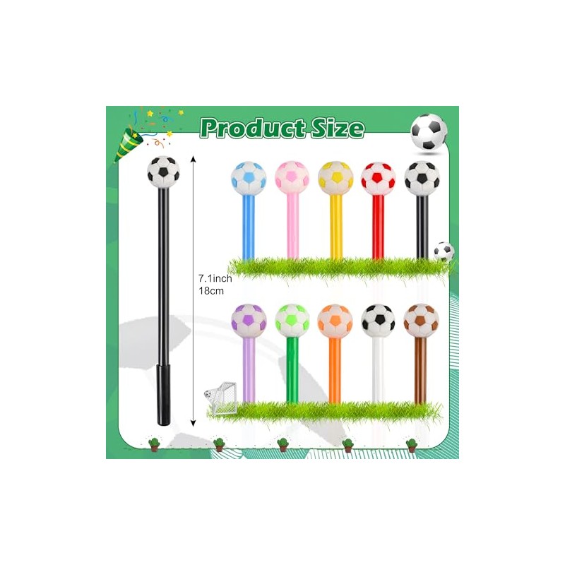 25 Pcs Kawaii Soccer Pens - Fun Gel Black Ink