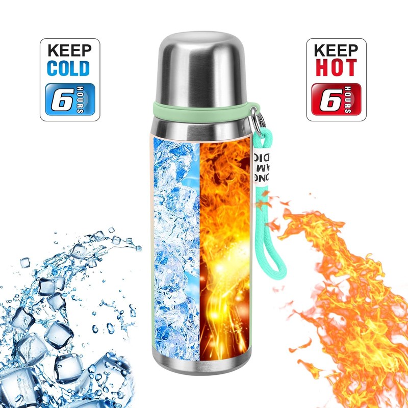 Stainless Steel Flask with Cup 700ml/23.6oz Vacuum Insulated Thermo Bottle