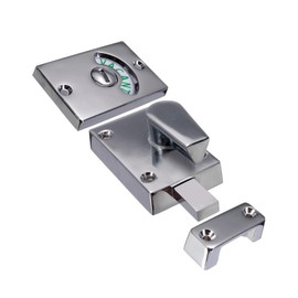 CALIDAKA 2PCS Door Lock Indicator Bolt Occupied Indicator Deadbolt Vacant/Engaged Latch for Bathroom WC Public Restroom Toilet (Polished Chrome)