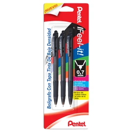 Pentel BX417BP3-A Bolígrafo Rt Feel-It 0.7 mm BP 3 piezas Color Negro