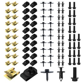 Fsaklaskdy 100 Pcs Karosserieschrauben, Blechmutter Schraube Mutter Clip Kit, Schraube Mutter Clipschnappmutter, Feder Blechmutter, Blechmuttern Karosserie, Klemmen Schnappmutter, Kotflügelclip Clips