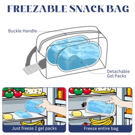 Cerbonny Small Cooler Bag Freezable Lunch Bag for Work School Travel,Small Lunch Bag,Small Insulated Bag For Adults/Kids,Freezer Lunch Bags,Mini Lunch Bag Fit For Yogurt（Navy Blue-1）