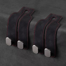 Car Headrest Hooks for Purses and Bags, Double Flexible Leather Hooks Car Accessories Interior for Women Men, 2 in 1 Back Seat Hook Car Organizer and Storage Car Essentials Organization Car Must Haves