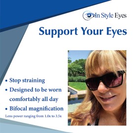 In Style Eyes Armor Bifocal Reading Sunglasses - Full-Rimmed, Rectangle Acetate Frame - Non-Polarized Aspheric Lens - Black - 1.0x